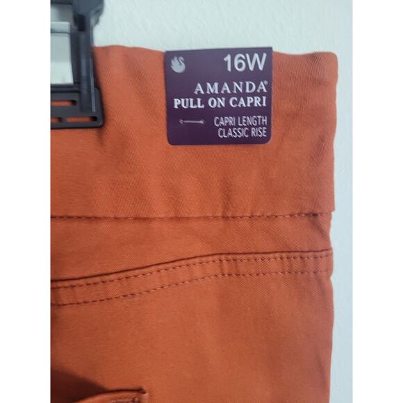 Gloria Vanderbilt Amanda Pullon Capri Bermuda Pants Terracotta 16w‎ - Picture 4 of 8